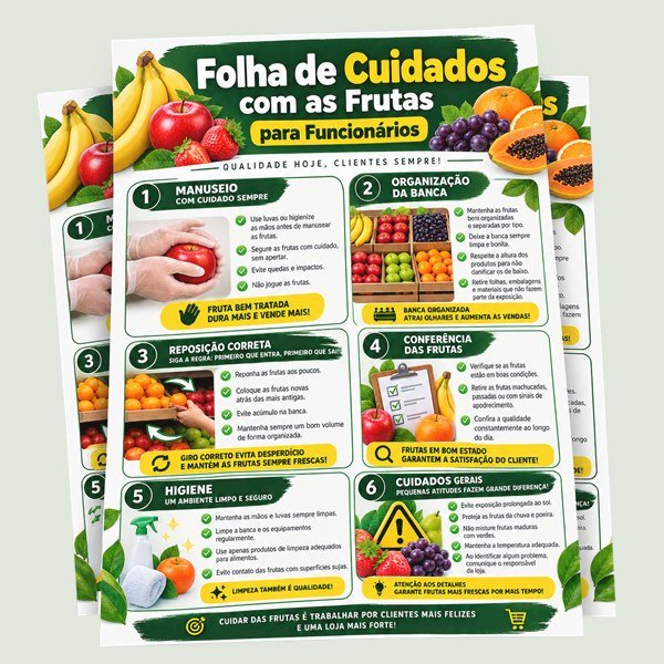 Bônus 6: Folha de Cuidados com as Frutas para Funcionários