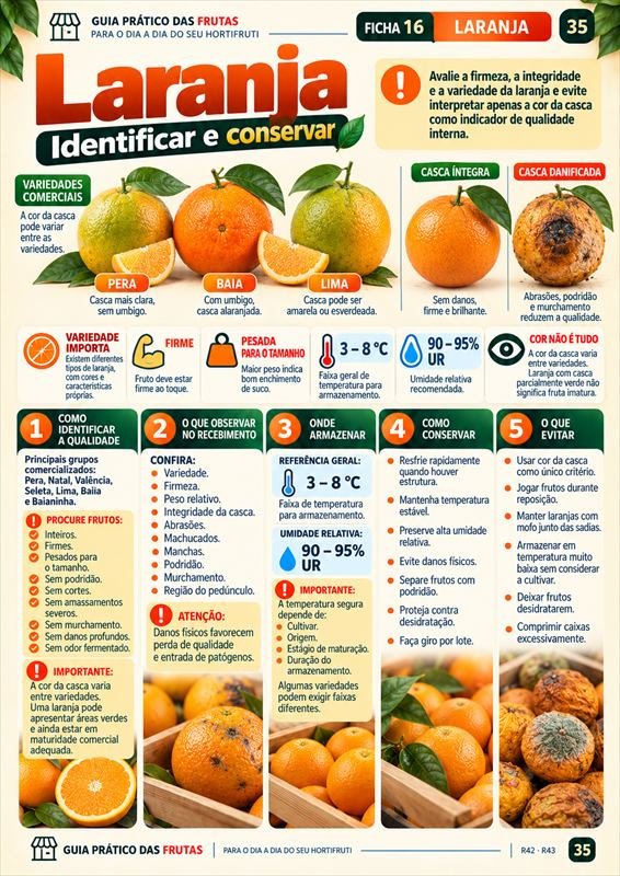 Ficha da Laranja — identificar e conservar
